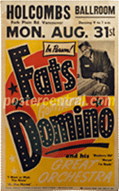 fats domino show poster Holcombs ballroom